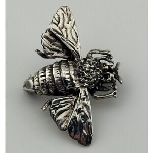 Vintage Sterling Silver Bee Brooch 925 Figural Pin